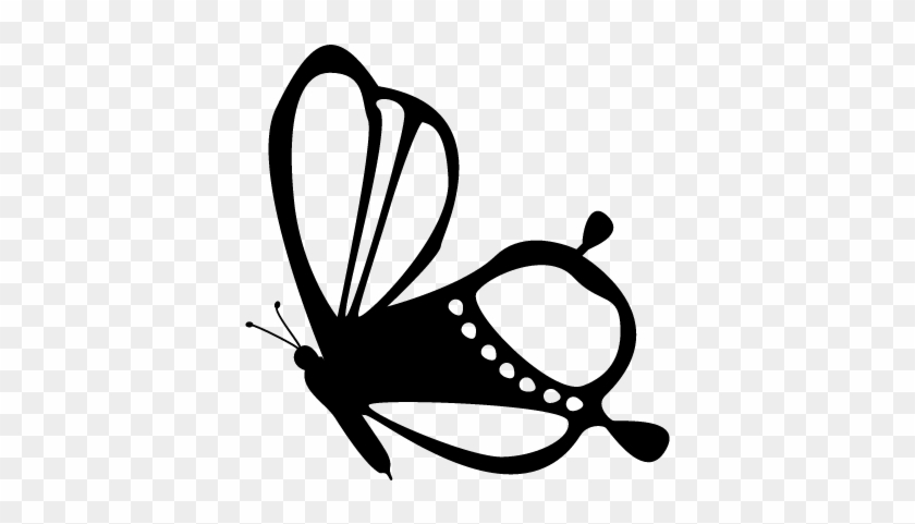 Beauty On Butterfly Side View Design Vector - Butterfly Side Black And White Design #464355