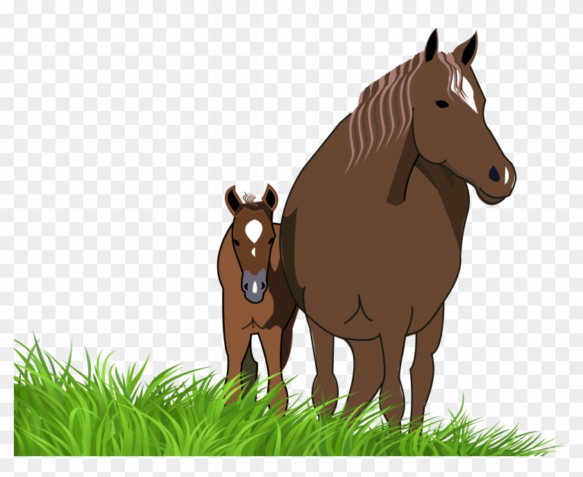 Foal Clipart Cute - Cartoon Horse And Foal #464367