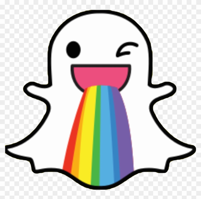 Sanpchat Ghost Rainbow Vomit Puke Rainbowbarf Kawaii - Snapchat Symbol #464475
