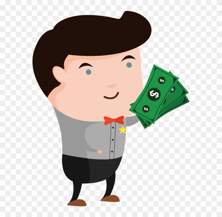 Cartoon People Holding Money Clipart - Thinking Cartoon Png #464508