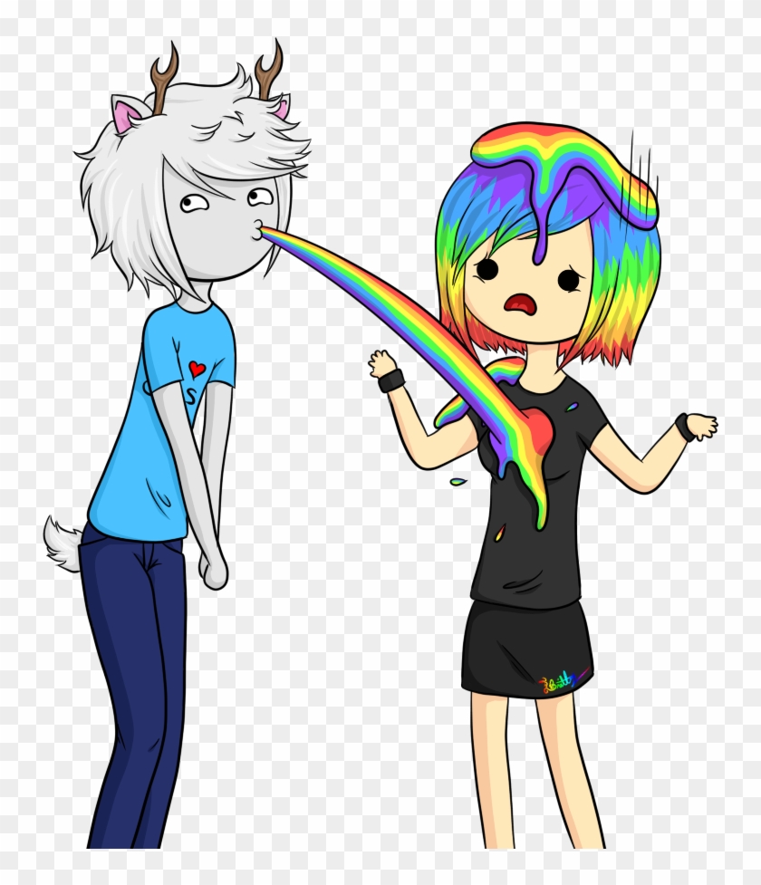 Puking Rainbows Into Your Heart By Rainbowfrosting - Cartoon #464549