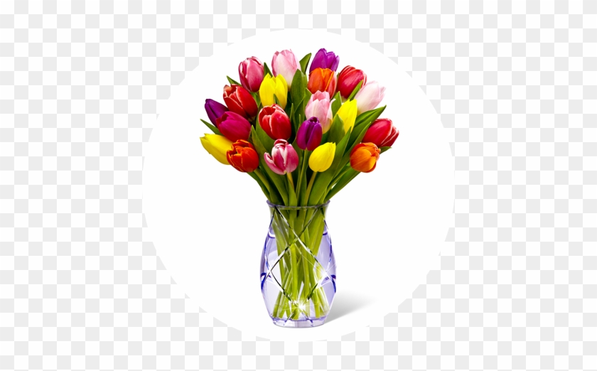 Tulips Bouquet - Tulips In Square Vase #464643