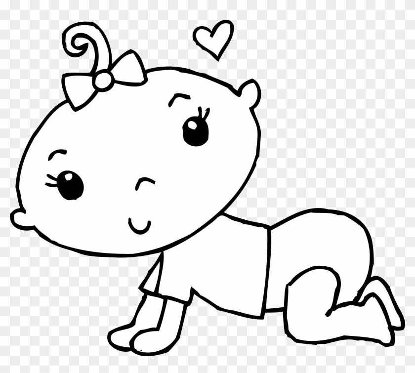 Baby Boy Clipart Black And White Baby Girl Coloring Page Free Transparent Png Clipart Images Download