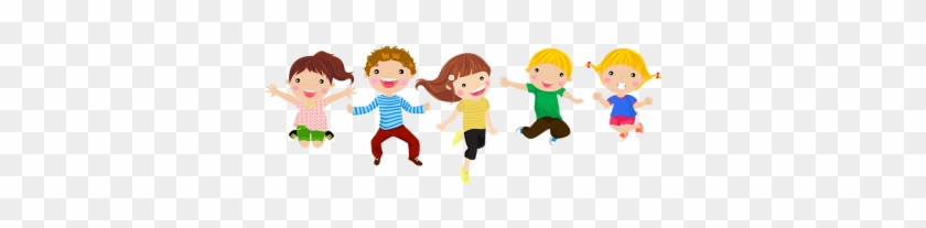 Happy Children, Children, Cartoons, Vectors Png And - Dibujo Niños Saltando Png #465198