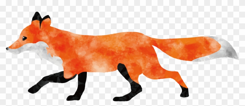 Watercolor Painting Fox Animal - Vector Graphics #465297