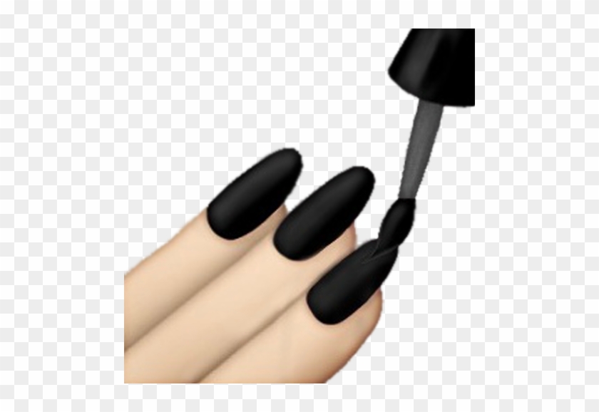Nail Clipart Emoji - Black Nail Polish Emoji #465655