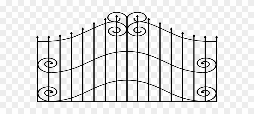 Iron Gate Cliparts - Gate Black And White Clipart #465904