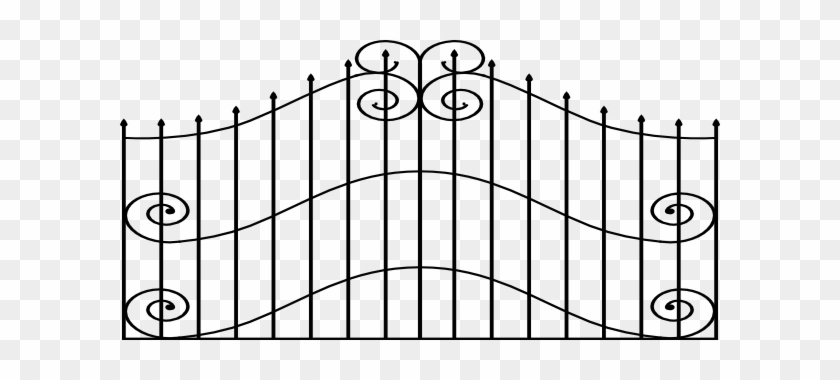 Iron Gate Cliparts - Gate Black And White Clipart #465904