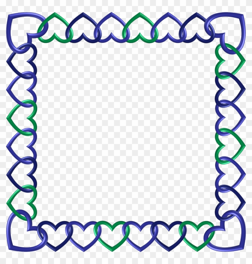 Blue Green Indigo Frame 10 Square Hearts By Happyare - Courage Kindness Friendship Character These Are The #466336