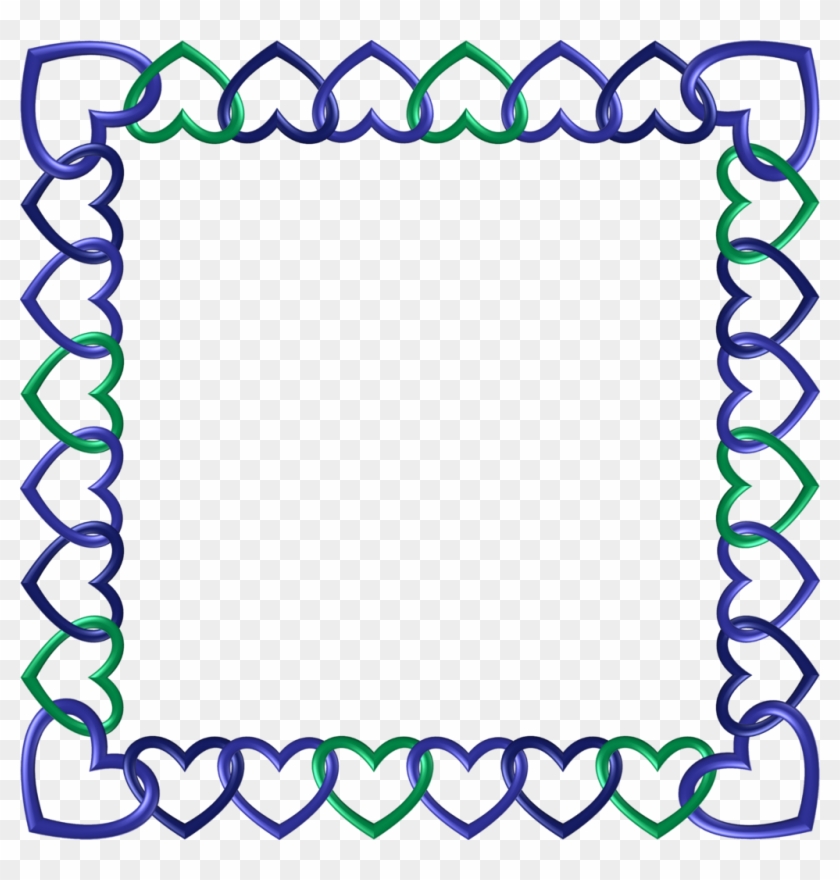 Blue Green Indigo Frame 10 Square Hearts By Happyare - Courage Kindness Friendship Character These Are The #466336