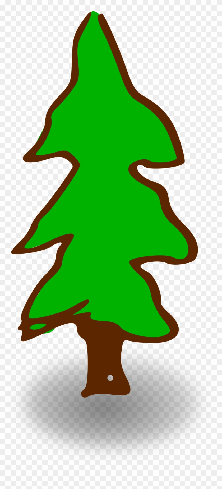 Evergreen - Cartoon Tree With Transparent Background #466355