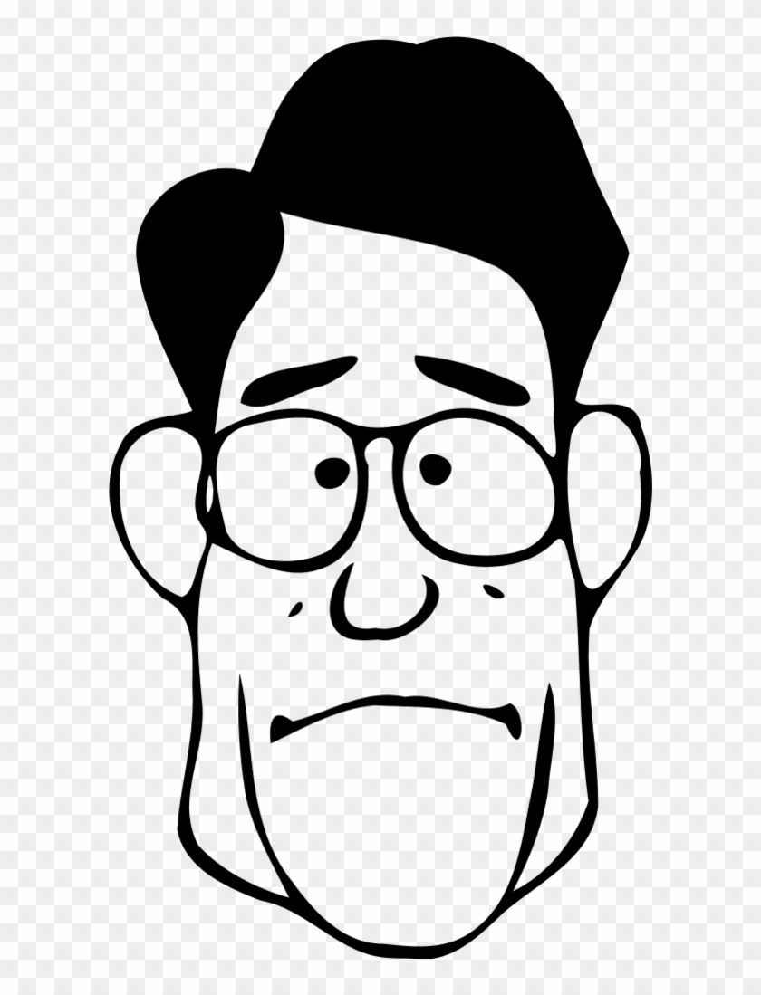 Black Cartoon Man Transparent - Man Face Cartoon Black And White #466610