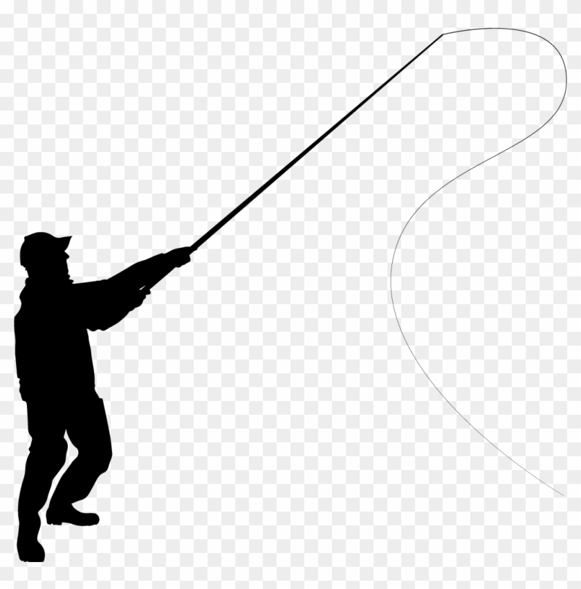 Fishing Pole Png Transparent Free Images - Fishing Silhouette Png #466627