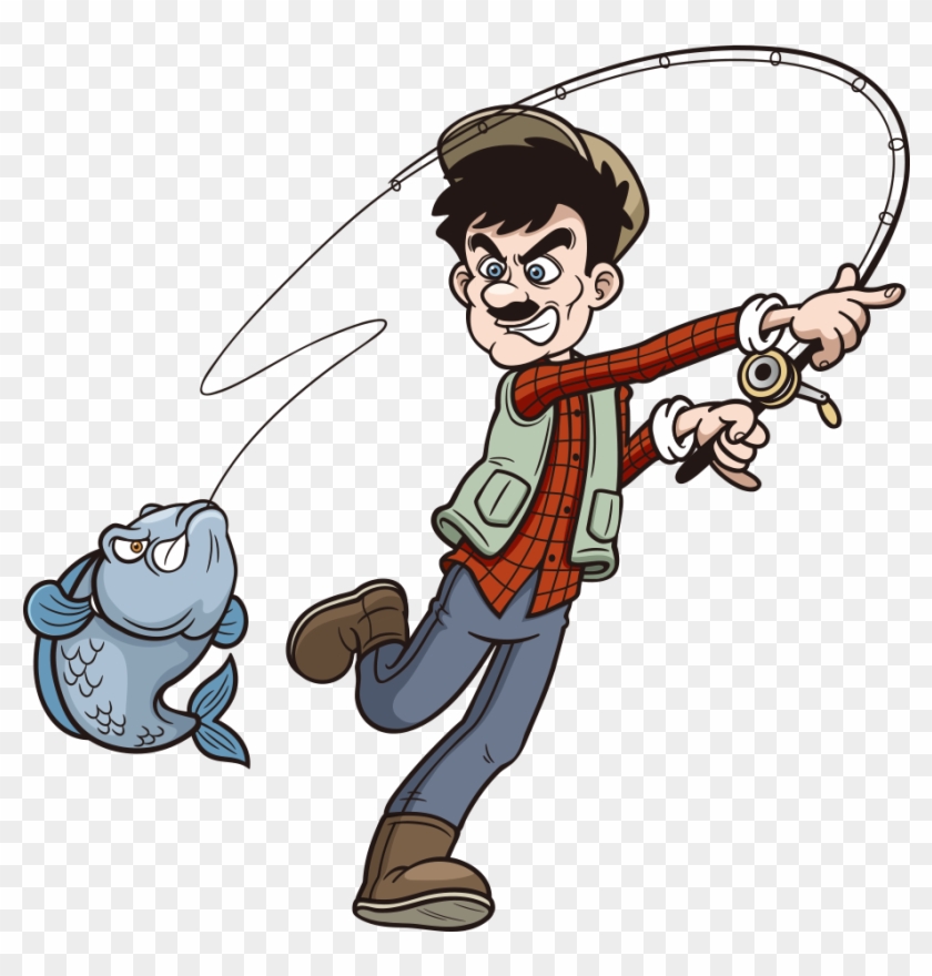 Fishing Rod Cartoon Clip Art - Free Images Of Cartoon Fisherman #466683