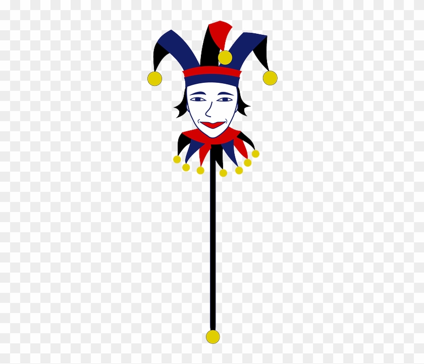 Clown, Bauble, Bells, Fool, Jester, Puppet, Rod - Jester Stick Clipart #466732