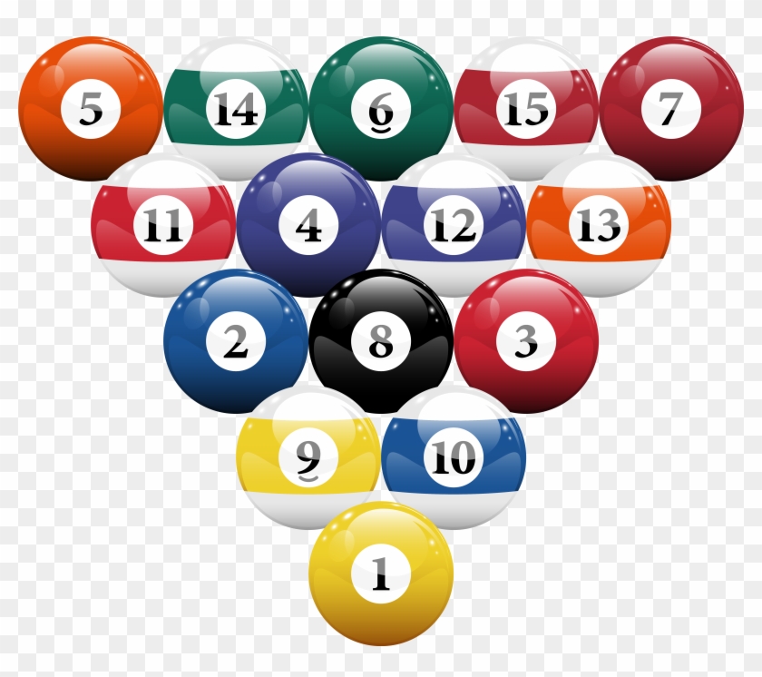 Racked Billiard Pool Balls Png Clipart - Cue Sports #466789