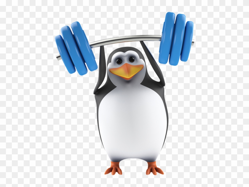 3d Penguin Weightlifter - Shutterstock 3d Render Penguin #467244