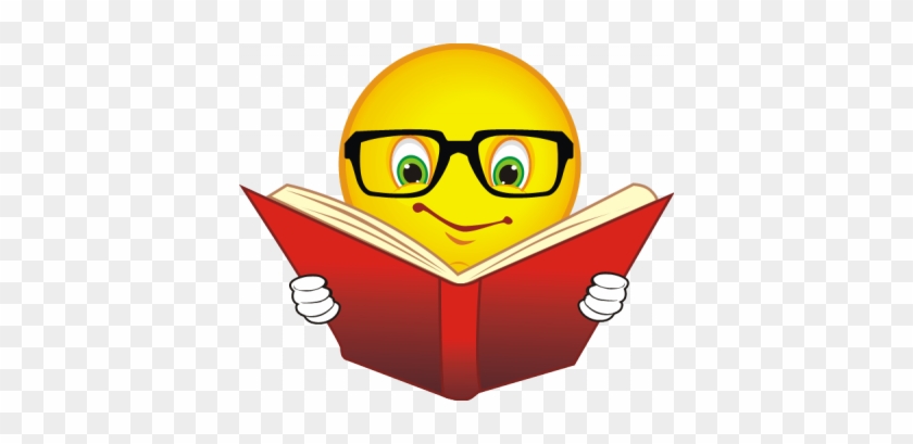 School Book Images - Smiley Face Reading A Book #467346