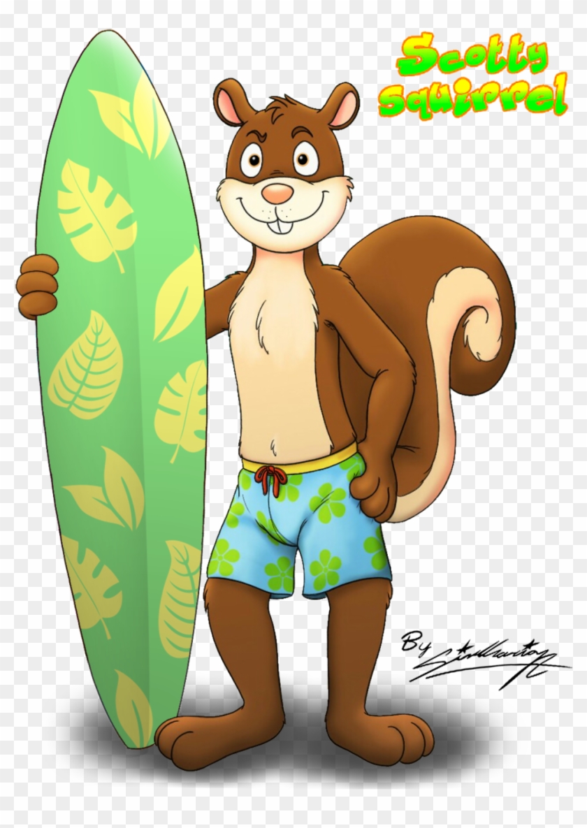 Scotty Squirrel With His Surfboard By Sagadreams - Surfing #467614