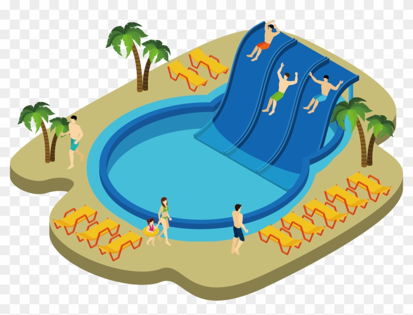 Water Park Swimming Pool Illustration - Swimming Pool Vector Png #467696