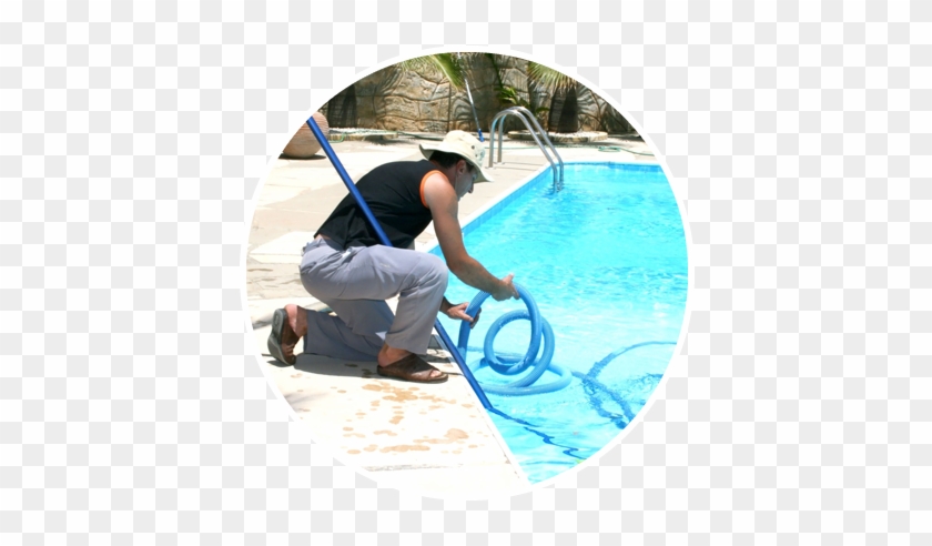 Experienced Worker Cleaning The Swimming Pool - Swimming Pool #467834