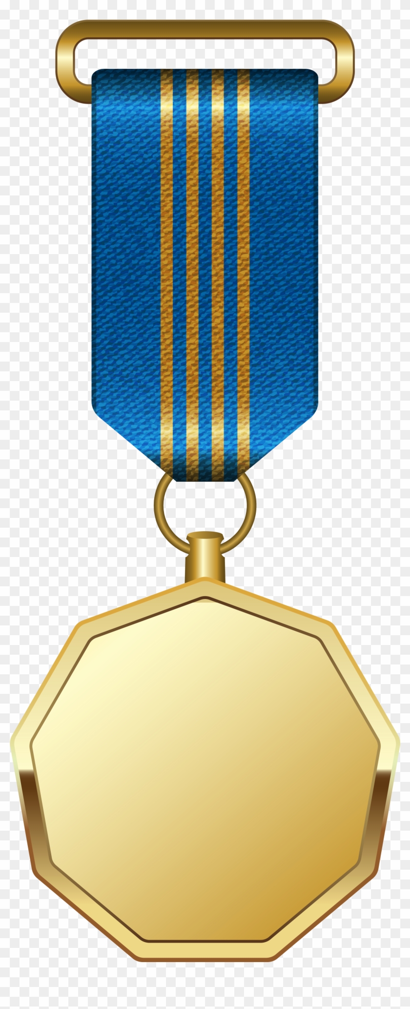 Gold Medal With Blue Ribbon Png Clipart Picture - Medal With Blue Ribbon #467911