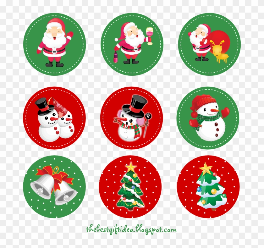 Free Christmas Cake Topper Printable - Free Printable Stickers Christmas #467936