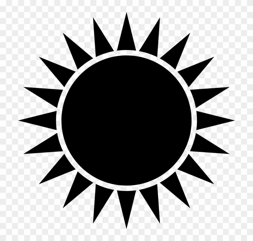 Black And White Sun Clipart 1, - Sun Icon Png Black #468147