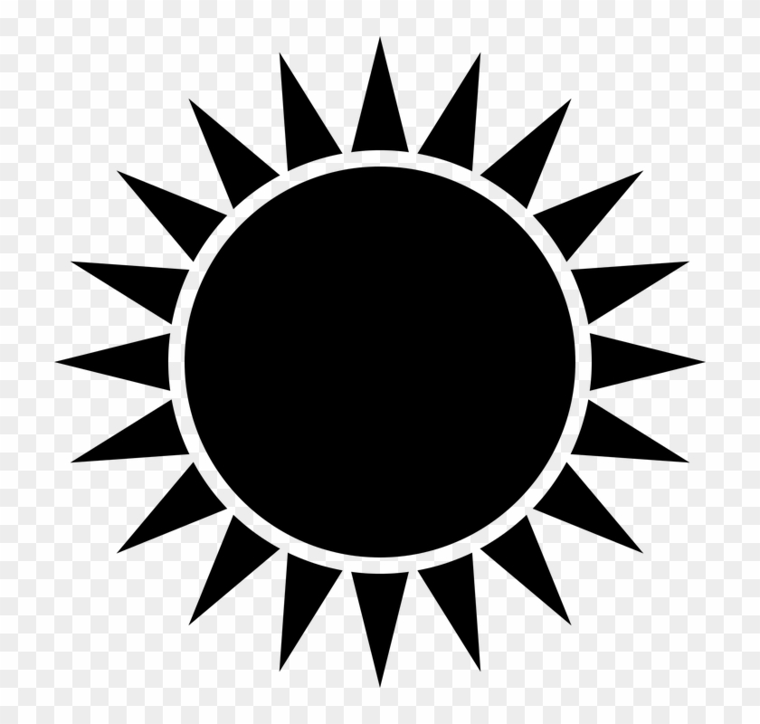 Black And White Sun Clipart 1, - Sun Icon Png Black #468147