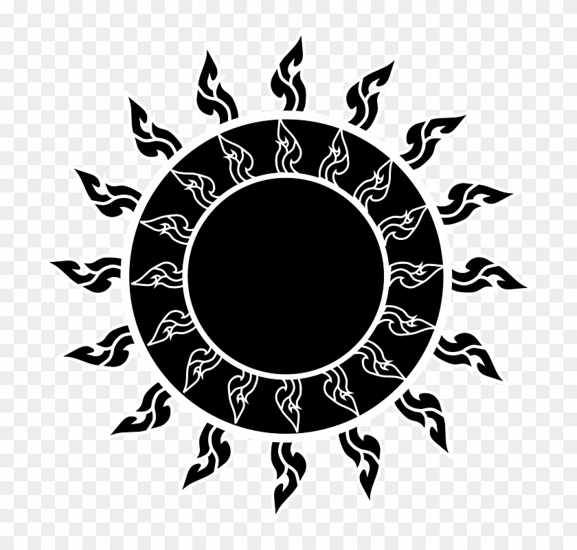 Black And White Sun Clipart 21, - Thailand Art #468152