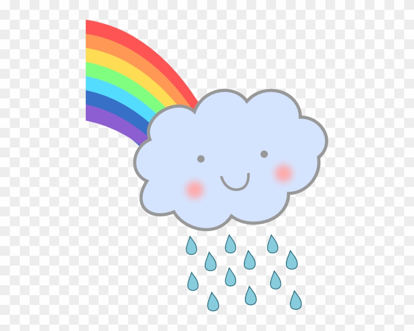Sorrindo A Nuvem Chuvosa - Rain And Rainbow Clip Art #468239