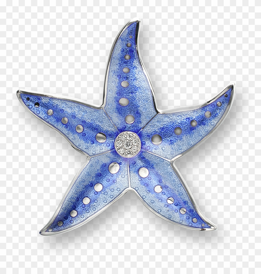 Nicole Barr Designs Sterling Silver Starfish Brooch-blue - Starfish Brooch - Sterling Silver #468367