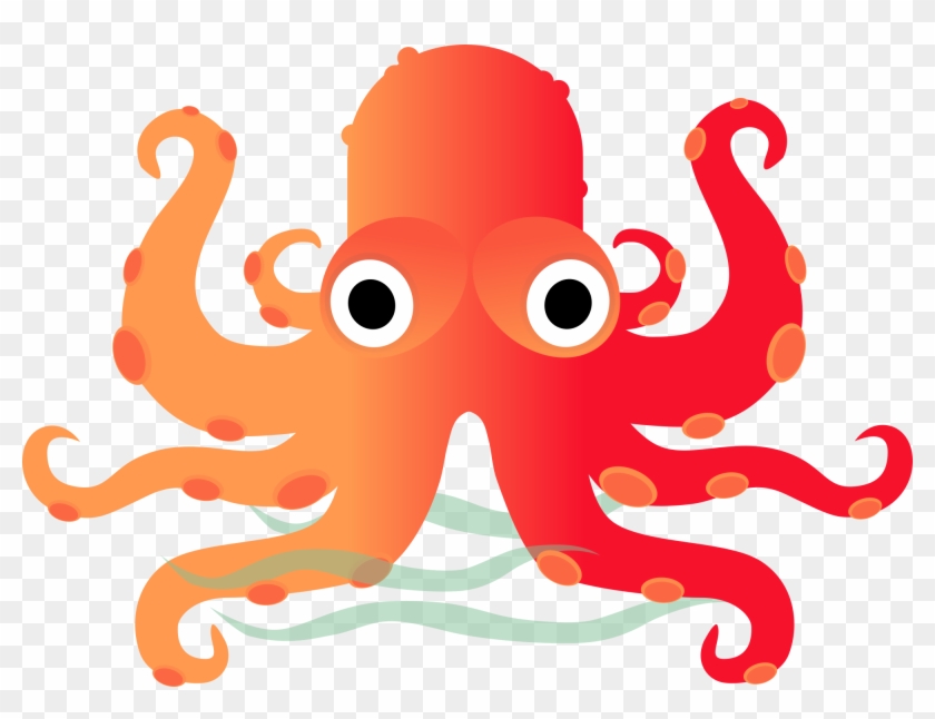 Octopus Clipart Cute Orange - ปลาหมึก การ์ตูน น่า รัก #468444