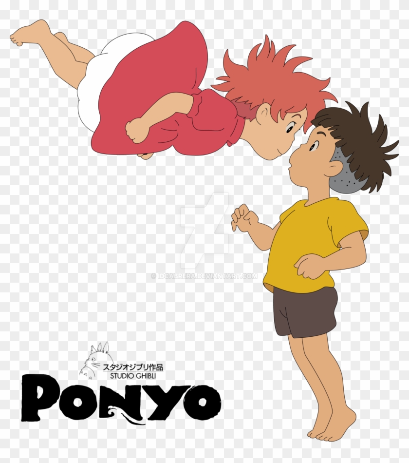 Ponyo On The Cliff By The Sea By Idcabrera - Ponyo (blu-ray / With Dvd - Double Play Steelbook) #468493