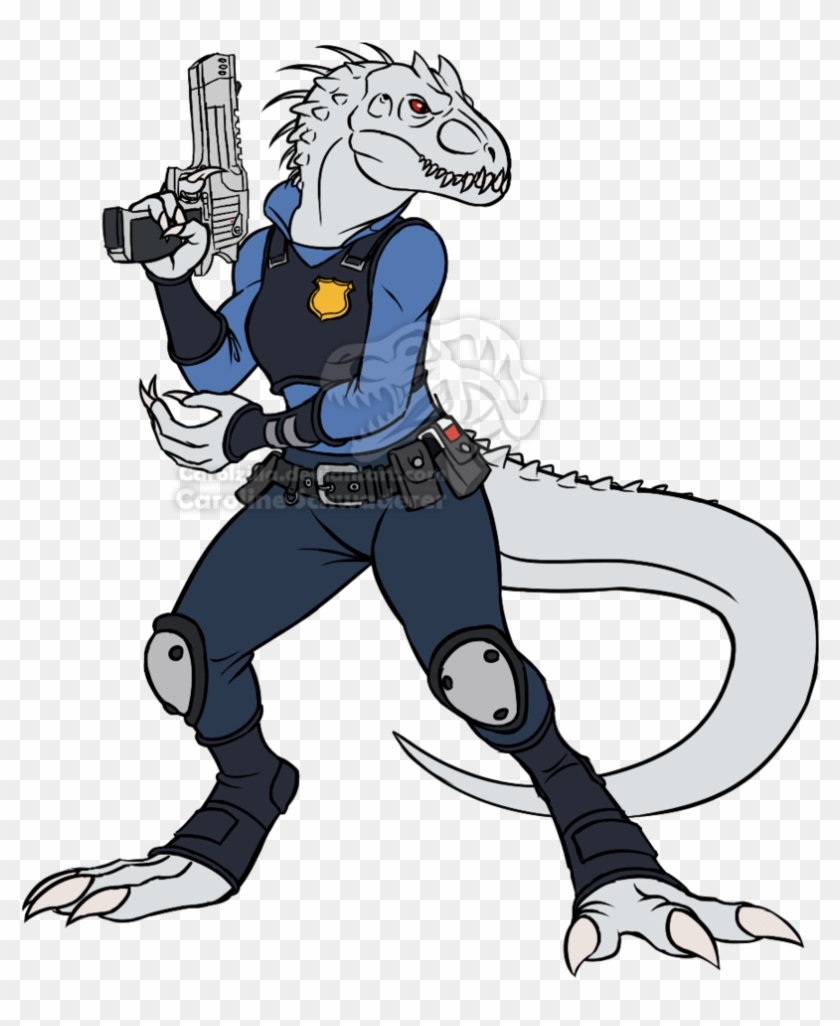 An Anthro Indominus Rex Dressed As Judy Hopps From - Anthro Indominus Rex #468562