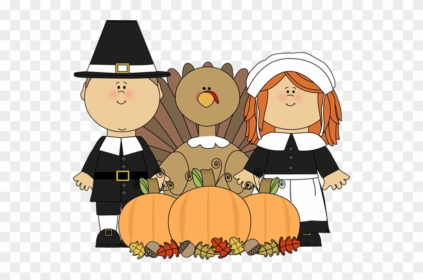 Pilgrims, Turkey And Harvest - Thanksgiving Pilgrim Clipart #468858