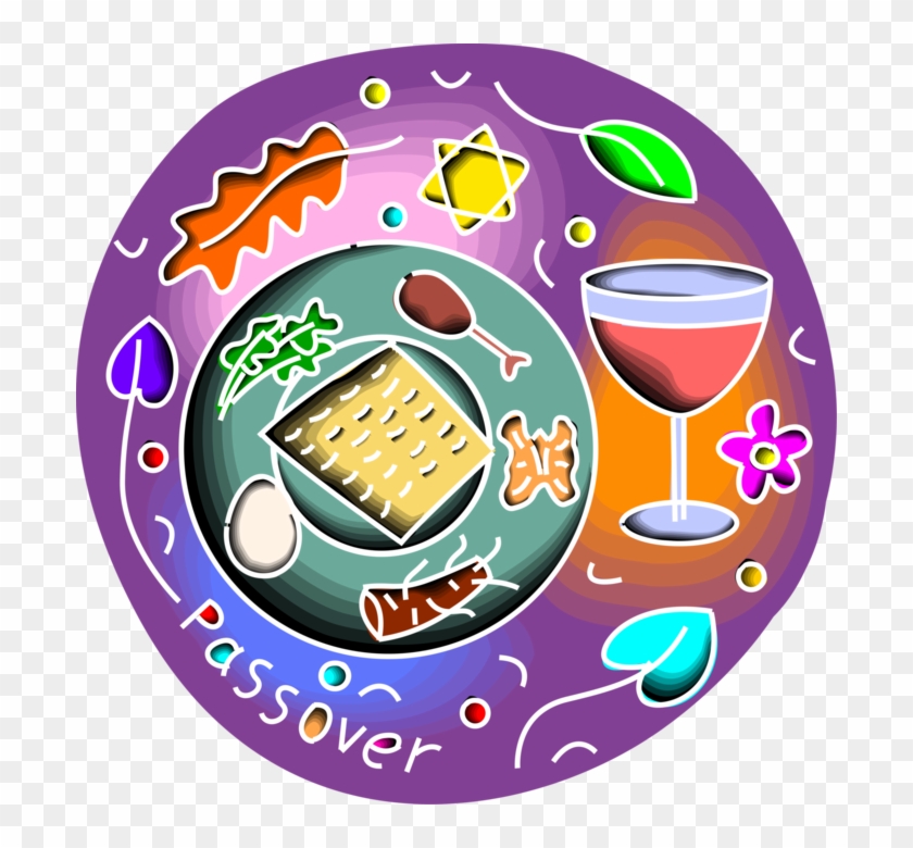 Vector Illustration Of Jewish Passover Celebration - Circle #468949
