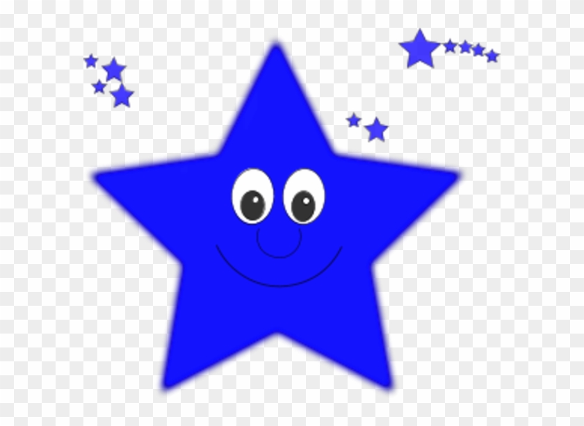 Face Star Clipart - Blue Star With Face #469045
