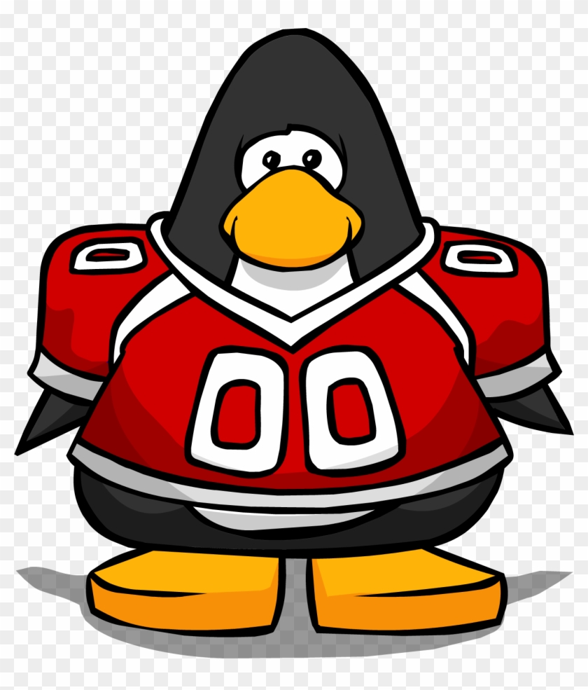 Red Football Jersey From A Player Card - Club Penguin Blue Boa #469272