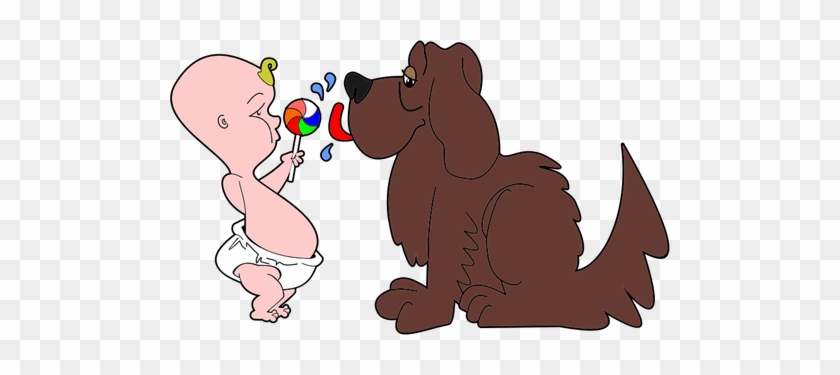 Comic Image Of A Baby And A Dog - Baby And Dog Cartoon #469384