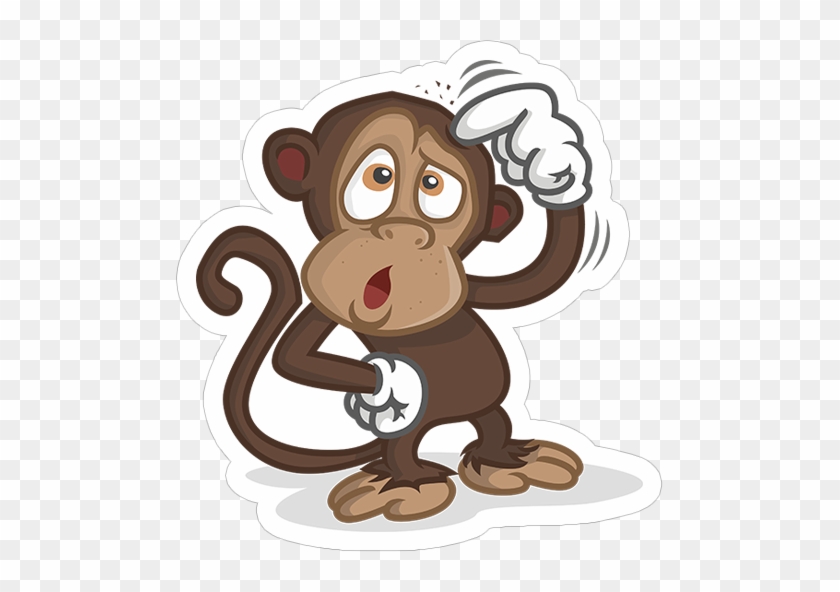 General Facts - Confused Monkey Cartoon - Free Transparent PNG Clipart  Images Download