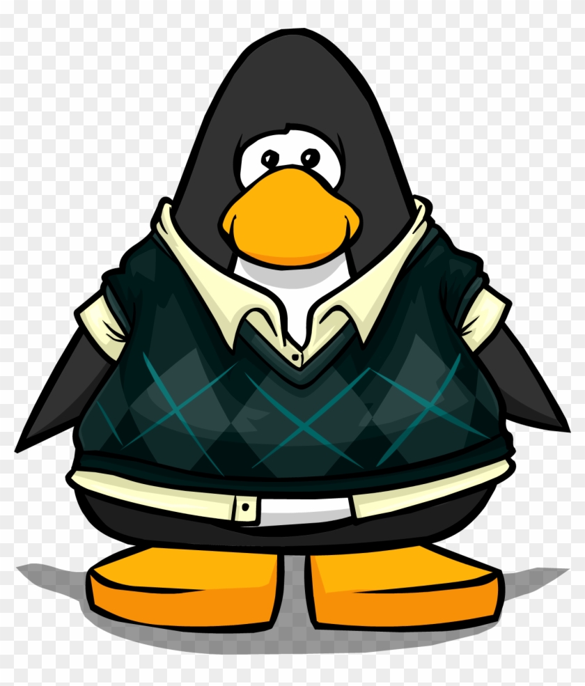 Boy's Sweater Vest Outfit From A Player Card - Club Penguin Skeleton #469491