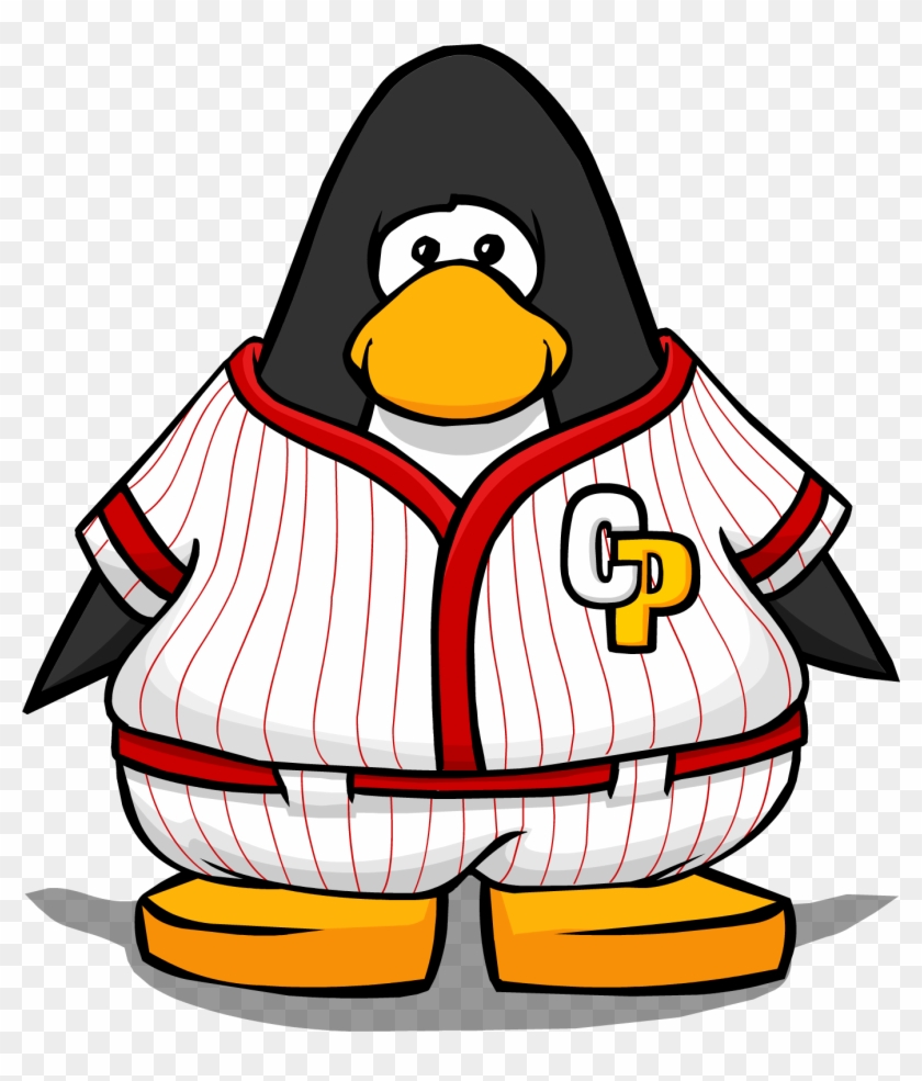 Red Baseball Uniform On A Player Card - Club Penguin Black Belt #469515