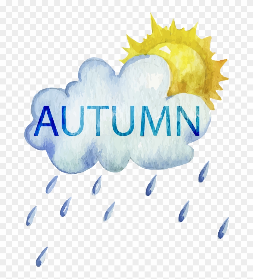 Watercolor Painting Cloud Rain - Watercolor Painting Cloud Rain #469825