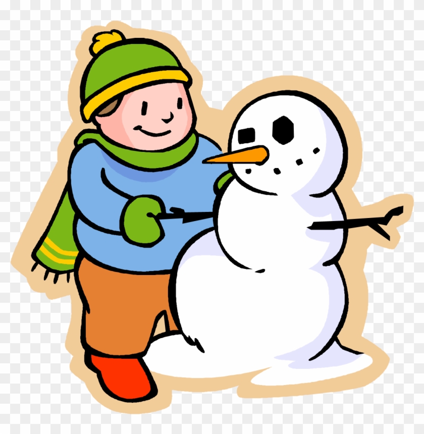 Free Weather Clipart - Boy Making A Snowman Drawing #470246