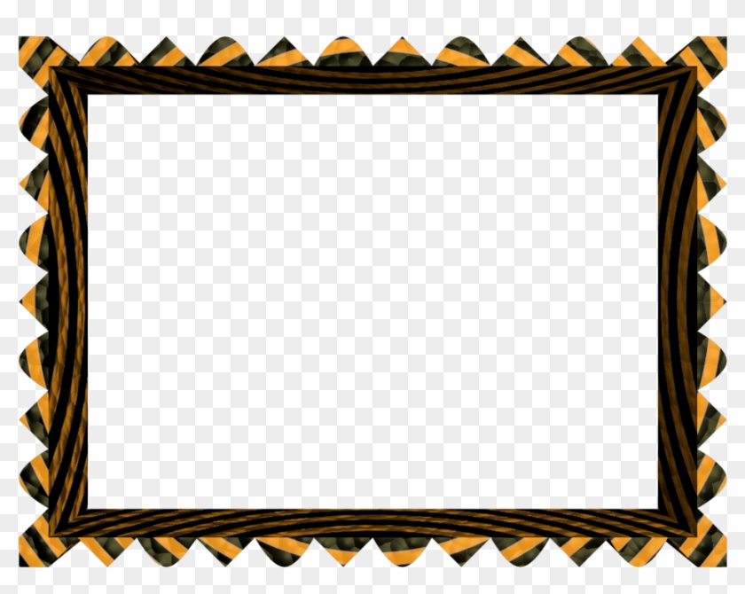 White Border Png - Orange And Black Borders #470348