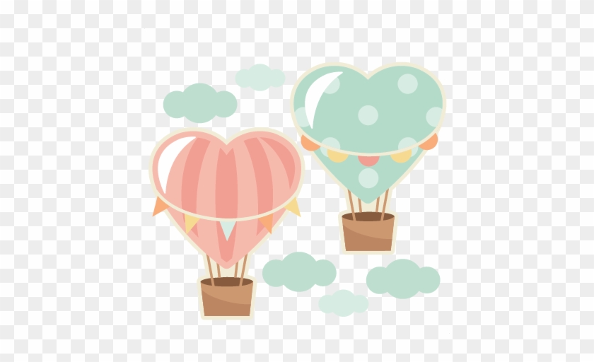 Vintage Hot Air Balloon Clipart - Heart Hot Air Balloon Clipart #470395