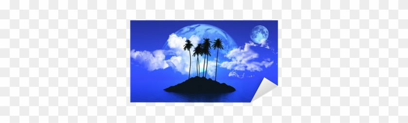 Vinilo Pixerstick Isla De La Palmera Con Los Planetas - Blue Sky #470517