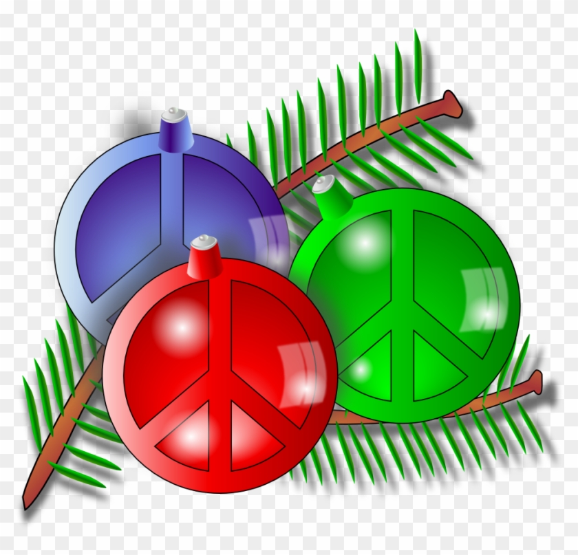 Xmas Globe Christmas Holiday Peace Symbol Sign Coloring - Peace Sign With Christmas #470626