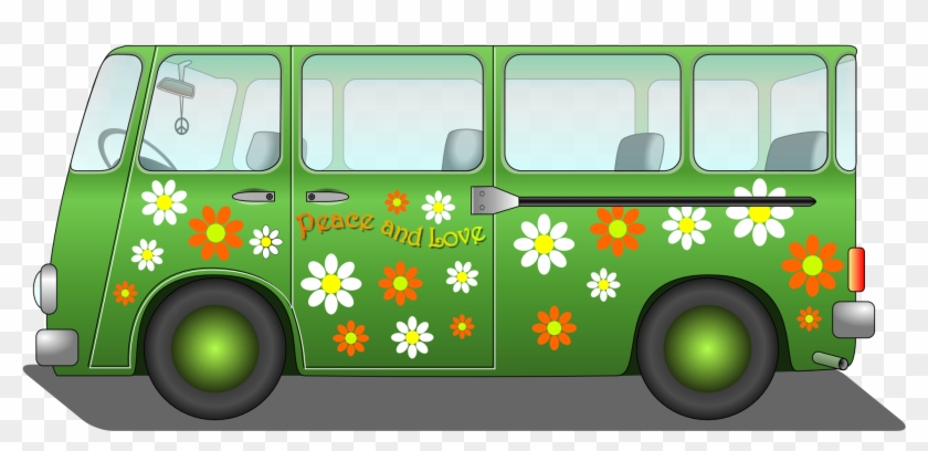 Flower Peace Love Hippie Van Fav Wall Paper Background - Clip Art Van #470669